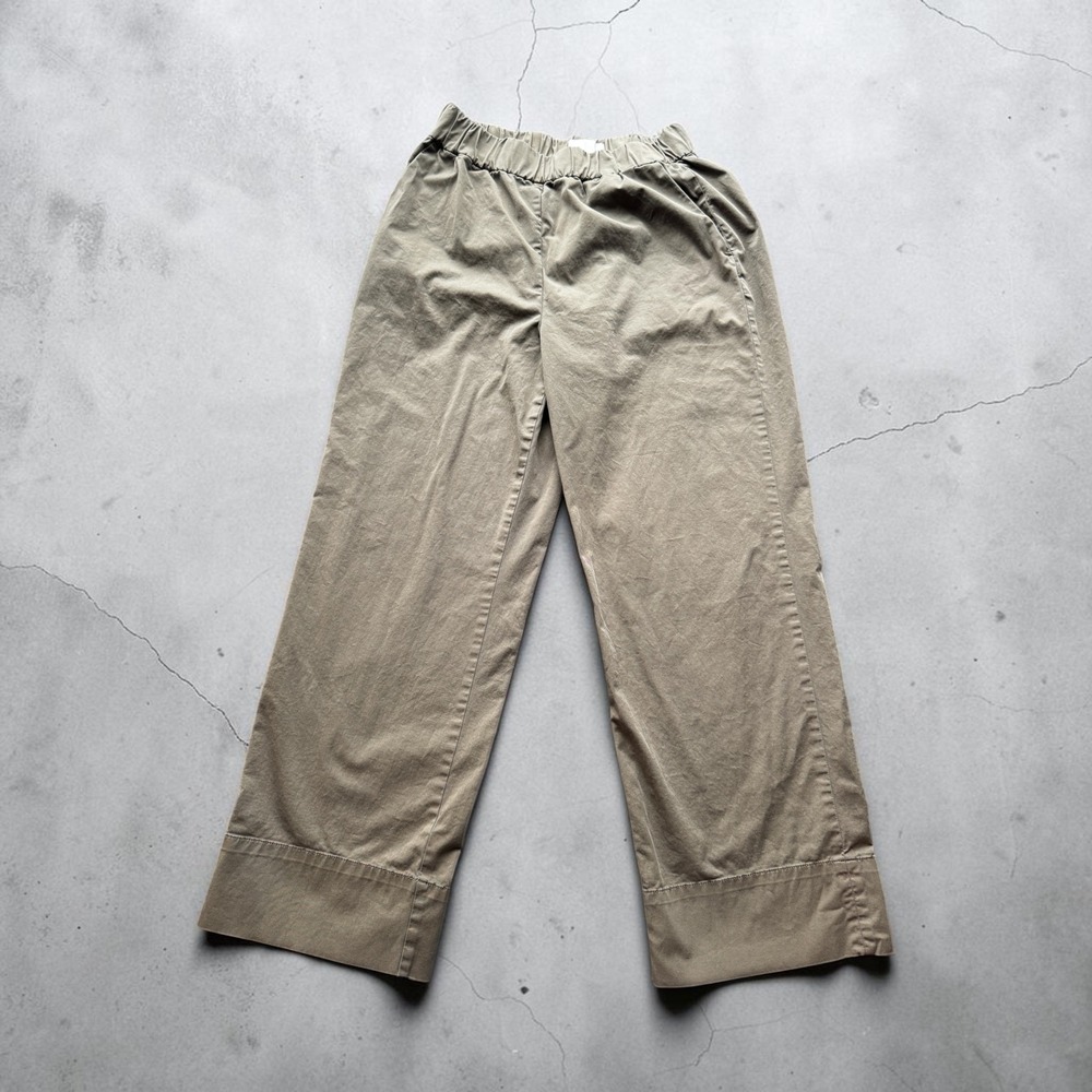 Everlane Organic Cotton Wide Leg Pull On Pants Olive Green Size M